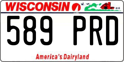 WI license plate 589PRD