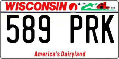WI license plate 589PRK
