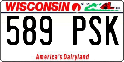 WI license plate 589PSK