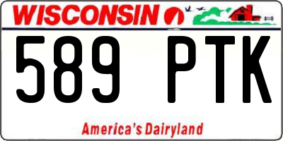 WI license plate 589PTK