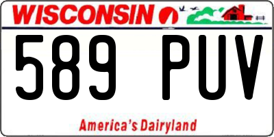 WI license plate 589PUV