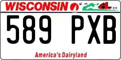 WI license plate 589PXB