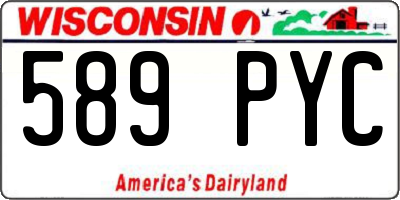 WI license plate 589PYC