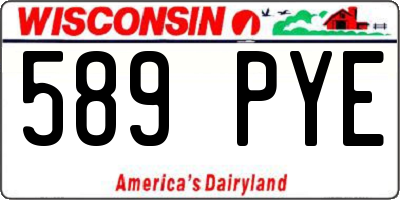 WI license plate 589PYE