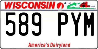 WI license plate 589PYM