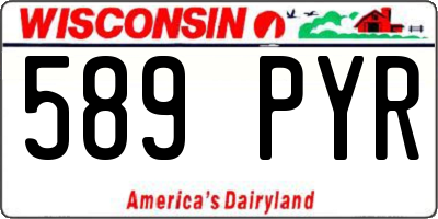 WI license plate 589PYR