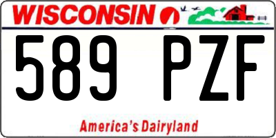 WI license plate 589PZF