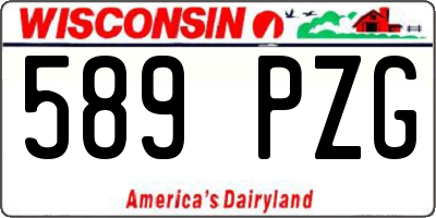 WI license plate 589PZG