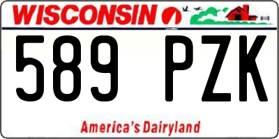 WI license plate 589PZK