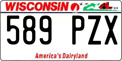WI license plate 589PZX