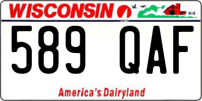 WI license plate 589QAF