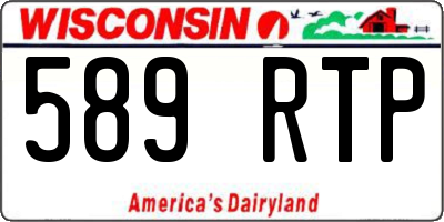WI license plate 589RTP