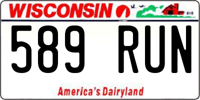 WI license plate 589RUN