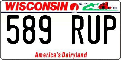 WI license plate 589RUP