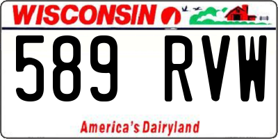 WI license plate 589RVW