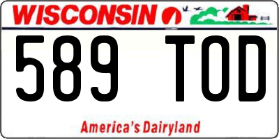 WI license plate 589TOD