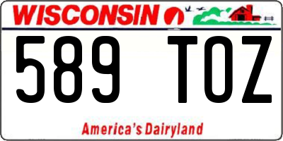 WI license plate 589TOZ