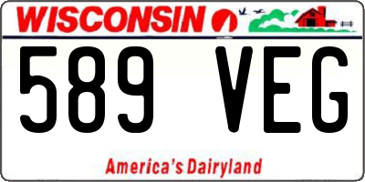 WI license plate 589VEG