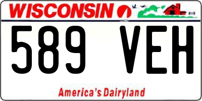 WI license plate 589VEH