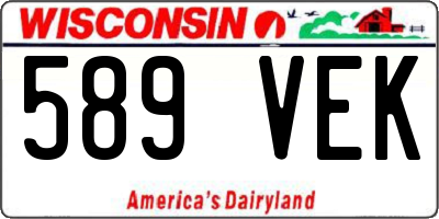 WI license plate 589VEK