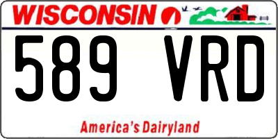 WI license plate 589VRD