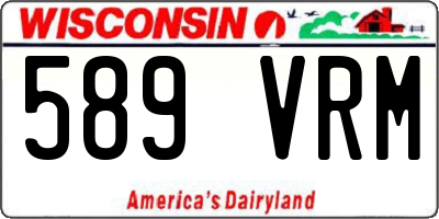 WI license plate 589VRM