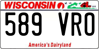 WI license plate 589VRO