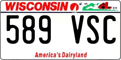 WI license plate 589VSC