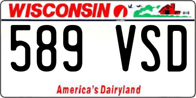 WI license plate 589VSD