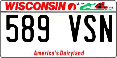 WI license plate 589VSN