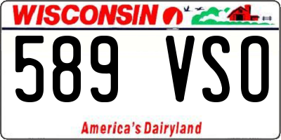 WI license plate 589VSO