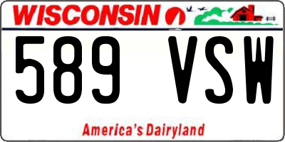 WI license plate 589VSW