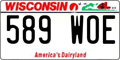 WI license plate 589WOE