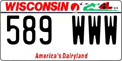 WI license plate 589WWW