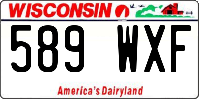 WI license plate 589WXF
