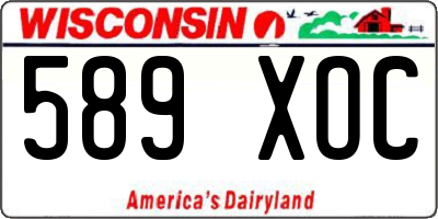 WI license plate 589XOC