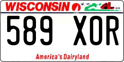 WI license plate 589XOR