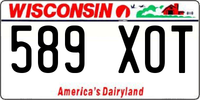 WI license plate 589XOT