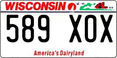 WI license plate 589XOX