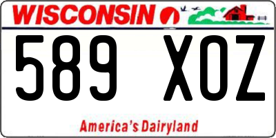 WI license plate 589XOZ