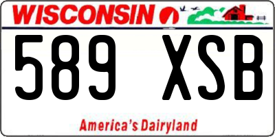 WI license plate 589XSB