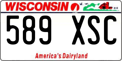 WI license plate 589XSC