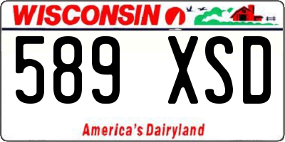 WI license plate 589XSD