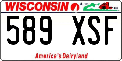 WI license plate 589XSF