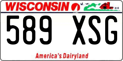WI license plate 589XSG