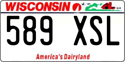 WI license plate 589XSL