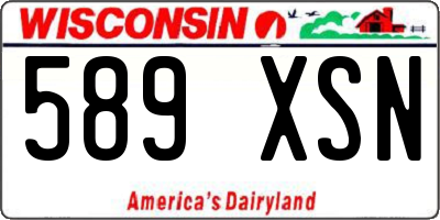 WI license plate 589XSN