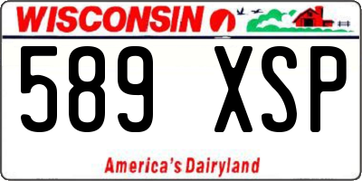WI license plate 589XSP