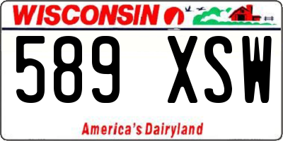 WI license plate 589XSW