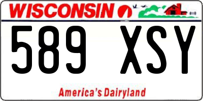 WI license plate 589XSY